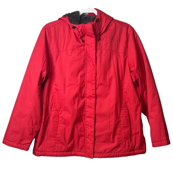 LL Bean Women’s Ski Jacket Waterproof Sherpa Lined‎ Extreme Weather Sz 1X Reg - Picture 1 of 6